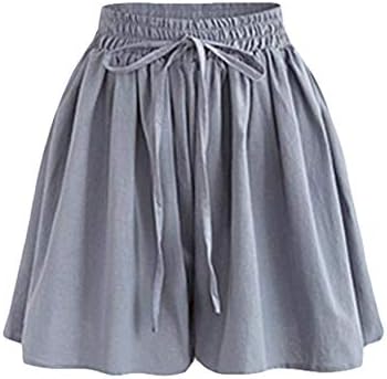 Shorts femininos comvalue para verão, short de cintura elástica de cordão casual feminino