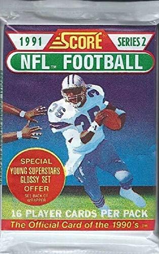 Pontuação NFL 1991 Cartões de jogador de futebol: Série 2: Cartões de negociação: 16 cartões por pacote: o cartão oficial dos anos 90
