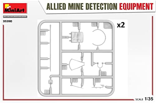 Miniart Min35390 1: 35 Kit de modelo de escala de equipamentos de detecção de mina, 35, sem pintura