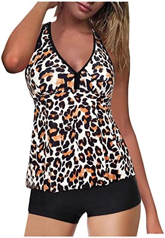 JDefeg Women's Tankini Swimsuits Set com pedaço de barra de barriga Duas mulheres controlam maiôs de banho de duas peças