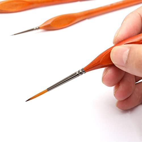 EYHLKM 7PCS Miniatura Linha de gancho caneta fina de pincel aquarela de pincel para desenho Gouache Pintura de pintura