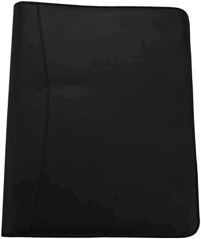 Wanjorlay A4 Leather 3 Anel Portfólio Binder Binder Binder Padfolio com notebook Pad para entrevista e negócios