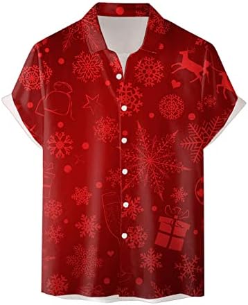 Camisas de Natal de Wybaxz para homens homens casuais manga curta outono inverno natal 3d camisetas impressas moda blusa de moda