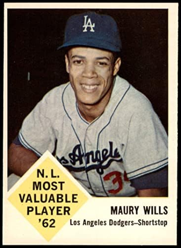 1963 Fleer # 43 Maury Wills Los Angeles Dodgers Ex/Mt Dodgers