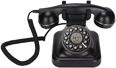 Wyfdp retrô lineado telefone european antigo estilo com fio Desktop telefone fixo telefone com fio para decoração