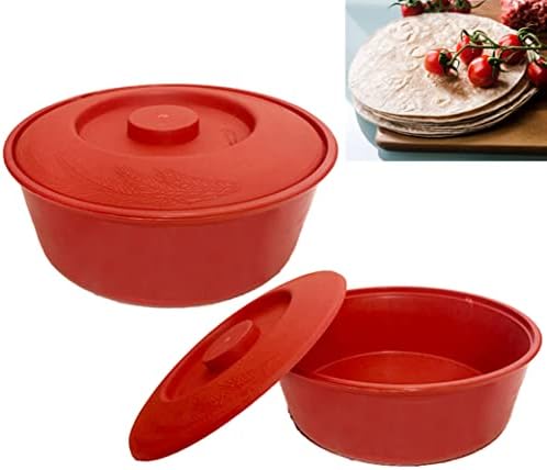 1 Qualidade de tortilhas mexicanas que quente Microondas Naan Pancake Pita Large 8 ', Red, Variável