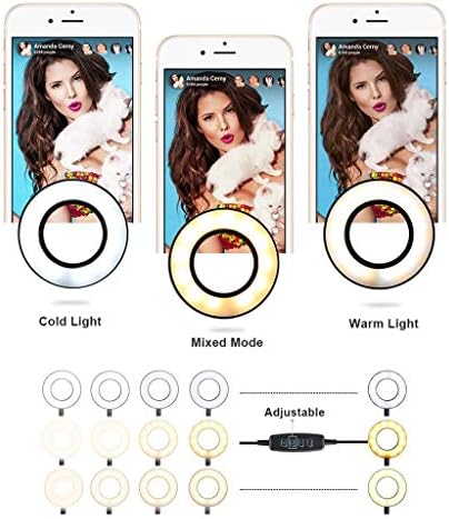 Luz universal de anel de timer autônomo com suporte flexível para suporte de celular, lâmpada de suporte preguiçoso LED LUZ