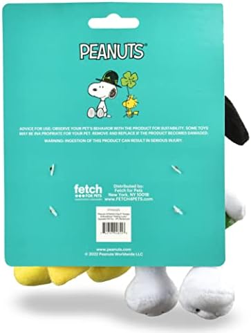 Amendoins para animais de estimação Snoopy & Woodstock Sentky Lucky St Patrick's Day Squeaky Pet Toy 2 Peças Peanuts Toys de