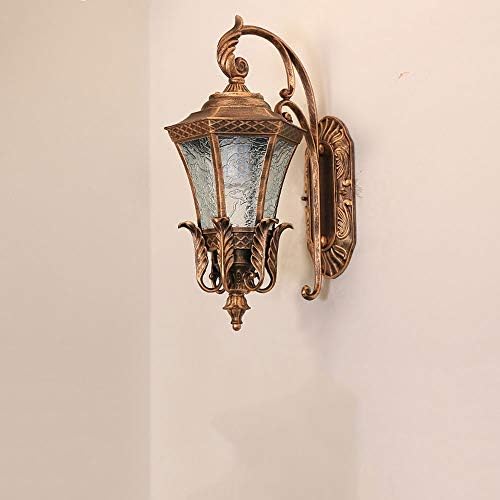 Hnxnr Fashion Vintage Wall Lamp varanda de luxo da porta colonial lanterna IP55 à prova d'água IP55 externo Luzes de jardim ao ar livre Light Ligh Indoor e Outdoor