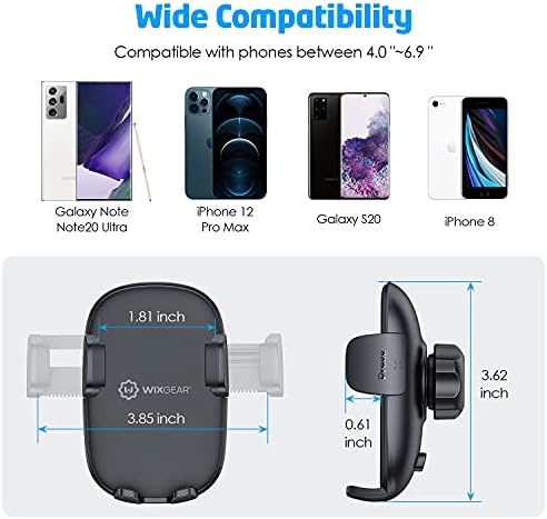 WixGear Phone Port para carro, painel universal Curved Phone Cup Cup de montagem de montagem para celular de 360 ​​graus de rotação