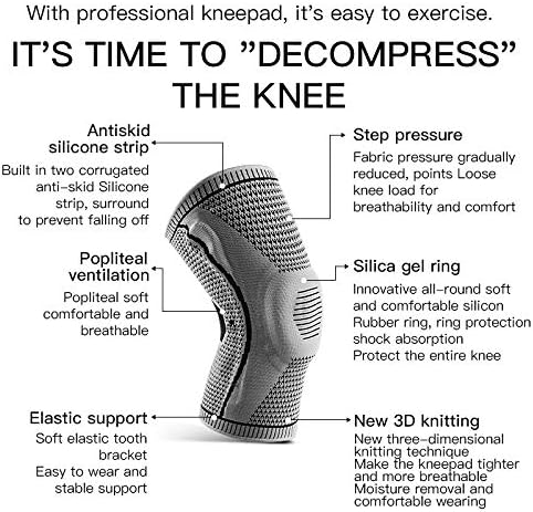 N/A 1 par de silicone com cinta de joelho cheia Patela Medial Suporte Medial Forte Menisco Compressão Protection Sport Pads