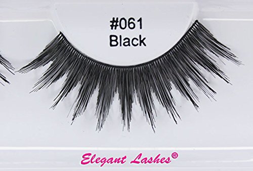 Lashes elegantes 061 preto | Use espesso de uso profissional natural de cabelo humano falsa cílios falsos