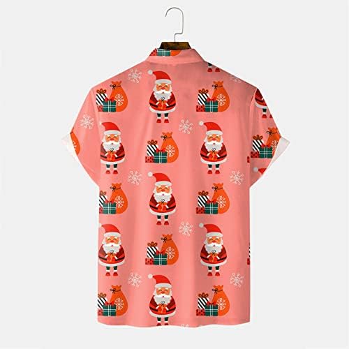 Wocachi Christmas Button Down camisetas para masculino Manga curta engraçada Xmas Papai Noel