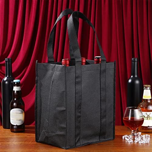 Patkaw 6pcs portador de garrafa de vinho 6 Compartamentos sacolas de vinhos Bolsa de presentes de vinho com bolsa de armazenamento