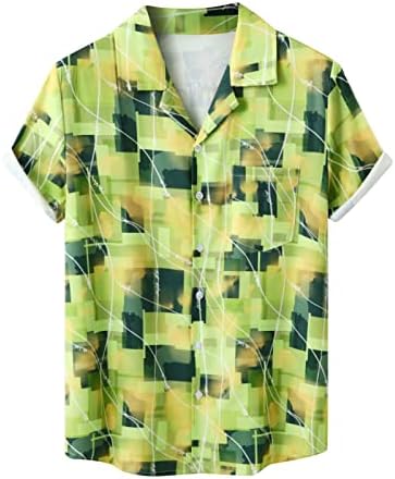 2023 Novo masculino de verão moda casual havaiano lase litoral butel de lapela de praia lotes de cores camisa camisa curta