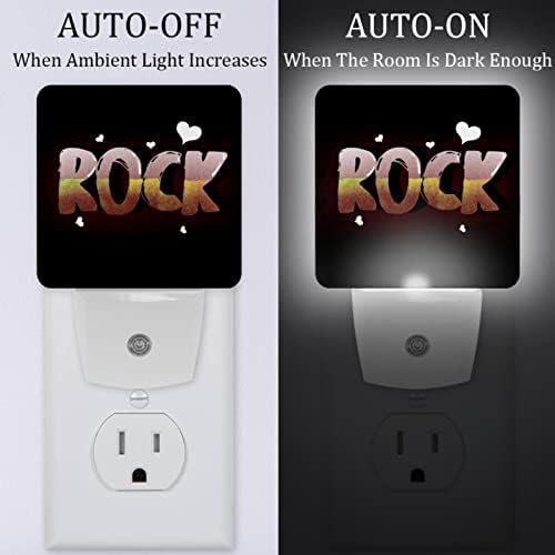 Rodailycay sensor leve à noite Rock, 2 Pacote de luzes noturnas se conectam na parede, luz noturna de LED branca quente para viveiro,