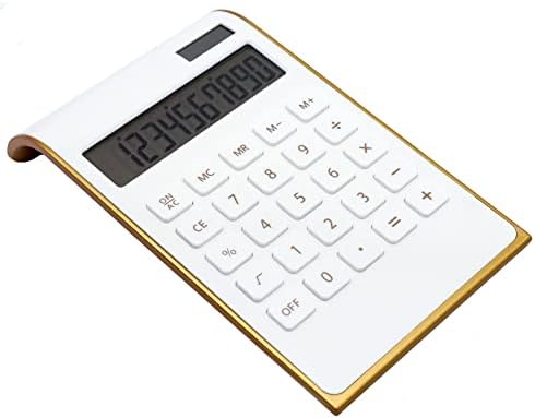 Calculadora, 10 dígitos Bateria solar básica, calculadora de desktop com potência dupla, tela LCD inclinada, calculadora de mesa slim de design inclinado pela Sportsvoutdoors