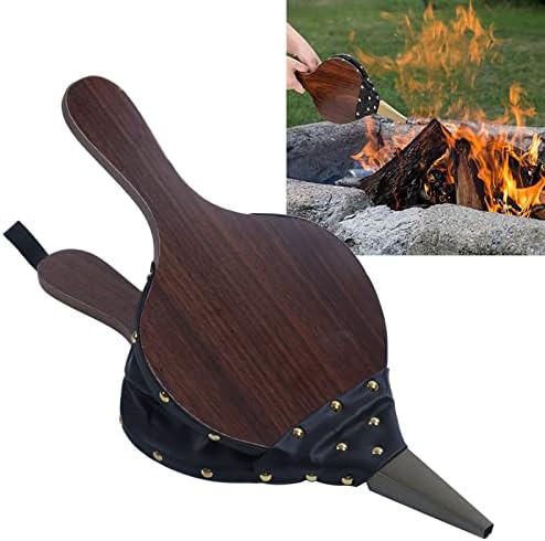 Lareira de madeira composta com ankroyu abaixo, ferramentas de fogueira de ventilador de madeira para lareira de madeira durável, soprador de ar para cozinhar ao ar livre para churrasco de churrasco de churrasco de churrasco