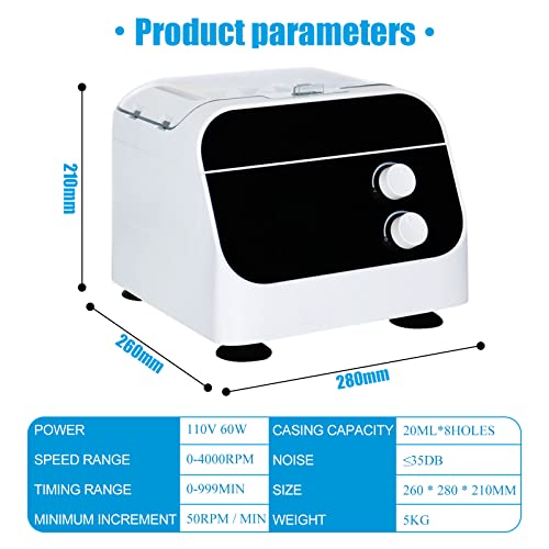 Centrífuga de Centrífuga Elétrica Centrífuga 8x20ml 4000rpm para Separador de Serum/Gordura Extrator PRP 110V Plugue