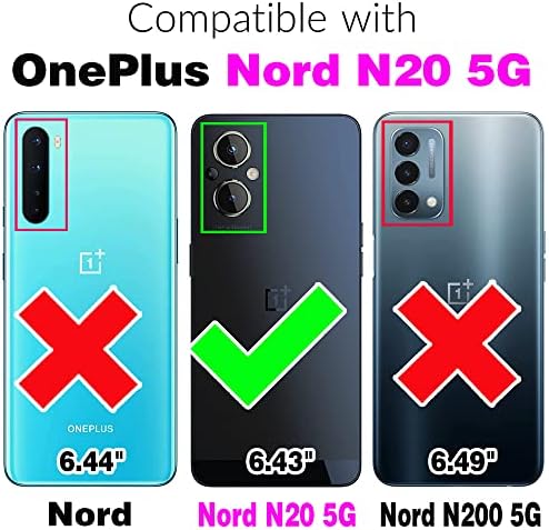 Compatível com a capa da carteira do OnePlus Nord N20 5G com alça de ombro crossbody e suporte de cartão de crédito