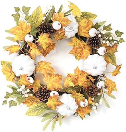 Mxiaoxia Simulação de Ação de Graças Wreath Wreath Rattan Maple Folhas Garland