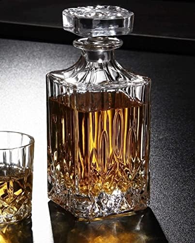 Decantador de uísque de uísque de Koaius Decanter decantadores para espíritos Vidro de vidro de cristal de vidro de chumbo transparente decantador de uísque de diamante Diamond Liquor Decanter Glass for Bourbon Scotch, decantador de 25,36 oz