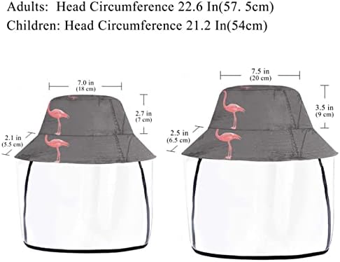 Chapéu de proteção para adultos com escudo facial, chapéu de pescador anti -sun tap, coco palmingo flamingo tropical praia