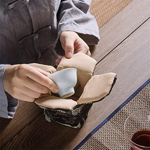 Mmllzel retrô handmade yunjin xícara de chá de xícara de chá com tampa de tigela de tigela de tigela de armazenamento ao ar livre portátil