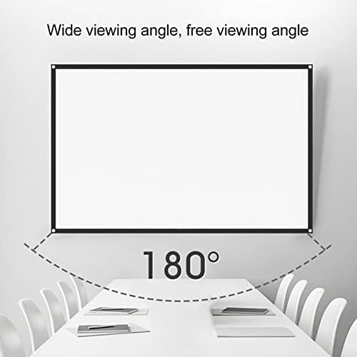 Tela do projetor, tela de projeção de 60 polegadas, tela de projeção de alta densidade em HD com 4 ganchos para projeção de suporte interno ao ar livre de home theater