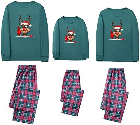 Pijama para a família de 4 pajamas familiares de combinação de Natal Conjunto de Natal Pijamas de outono fofo para a família