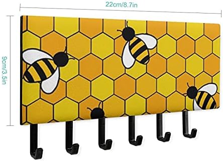 Honey Bees Key Holder de parede personalizada Montagem de parede ganchos Cabine de rack organizador para decoração de entrada de escritório em casa