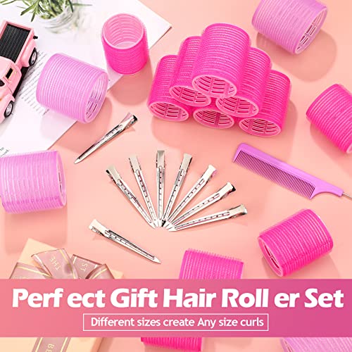 Janinka 110 pcs jumbo size rolos de cabelo de cabelo auto -aderência, clipes de pino de aço inoxidável Combos de cauda