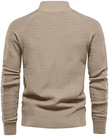 MONS MODA CASUAL CASual Yarn Botão de lapela de manga longa Cardigan Jacket Mens Long Button Up Sweater