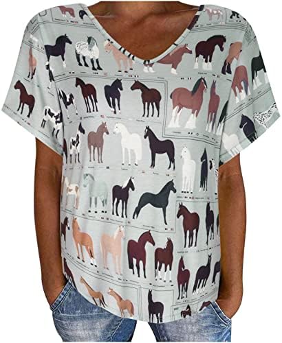 Mulheres no topo das camisetas gráficas de cavalo ocidental camisas