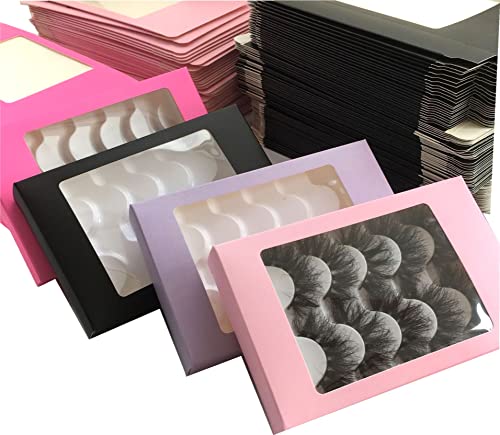 10/20/2010/40/50pcs/lote 5pairs cílios vazios Caixa de mármore rosa Pacotes de papel macio de papel, rosa claro, 30
