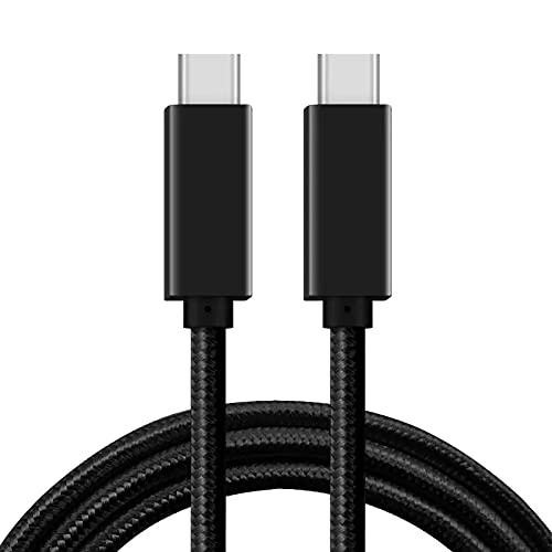 Androset trançado USB Tipo C para Tipo C Dados de carregamento rápido Compatível com cabo USB-C para cabo USB-C [6ft], preto