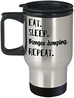 Coma Sleep Bungee Jumping Repeat Repetir Coffee Caneca, Idéias engraçadas de presentes de aniversário de férias?