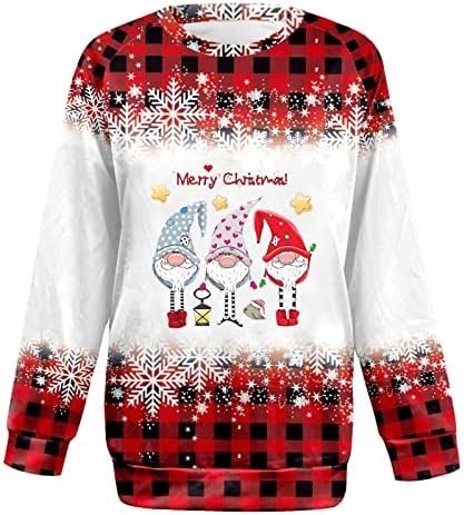 Selta de moletom feminina Casual Casual Christmas de manga longa de caia de queda solta Tops T Tamas T T