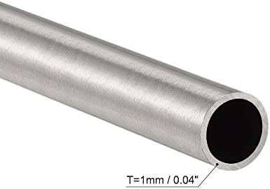 UXCELL 304 Tubo redondo de aço inoxidável 11mm od 1mm espessura da parede 250 mm de comprimento