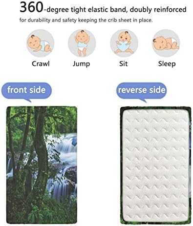 Flórgica de berço com tema Florest Freio, lençóis de cama de berço padrão lençóis macios e respiráveis ​​lençóis bebês para