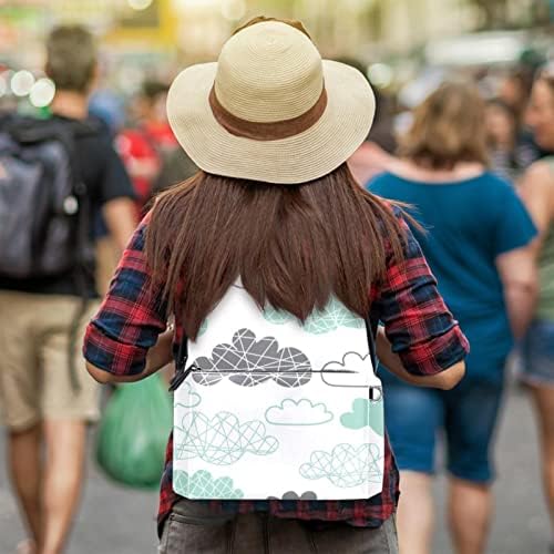 Mochila de viagem VBFOFBV para mulheres, caminhada de mochila ao ar livre esportes rucksack Casual Daypack, Green Green Cloud