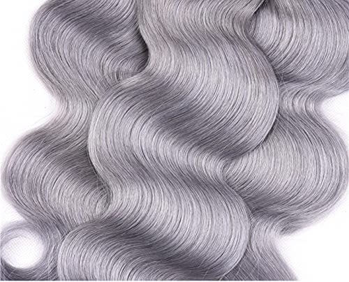 Ombre Human Hair 3 Bundles Wave Wave Brasy Remy Hair 3 Pacote 1b Cinza preto a cinza Molhado e ondulado 3 Pacotes de cabelo Teca