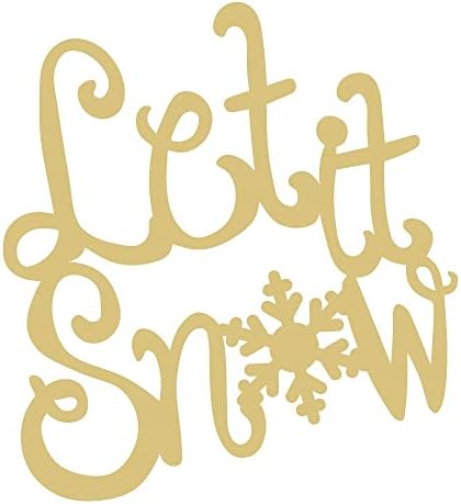 Palavra Let It Snow Cutout inacabado Wood Christmas Holiday Férias sazonal cabide mdf Shape Canvas Style 5