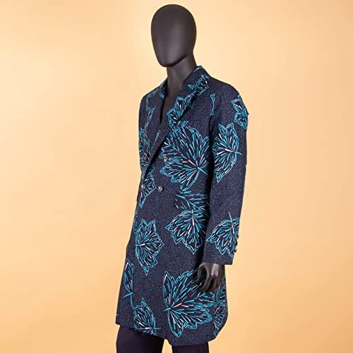 Jaqueta masculina privada Africana Ancara Ancara Longa Casacos Longos Roupas de tamanho