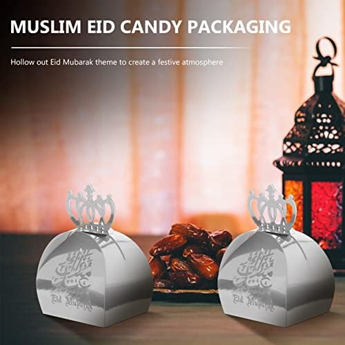 Sewacc 25pcs Eid Mubarak Treat Box Ramadan Goodie Boxes Paper Candy Boxes Muslim Ramadan Boxes Party Favor for Eid Party Decoration