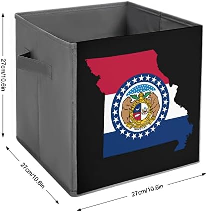 Mapa de bandeira do estado do Missouri Caixas de armazenamento dobráveis ​​BNICs de armazenamento dobráveis ​​CUIXAS ORGANIZADORES DE