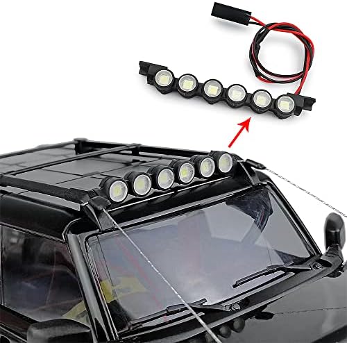 Rclions rc rack de teto barra de luz 6leds lâmpada para trx4m bronco 1/18th RC Crawler Carggrades Peças