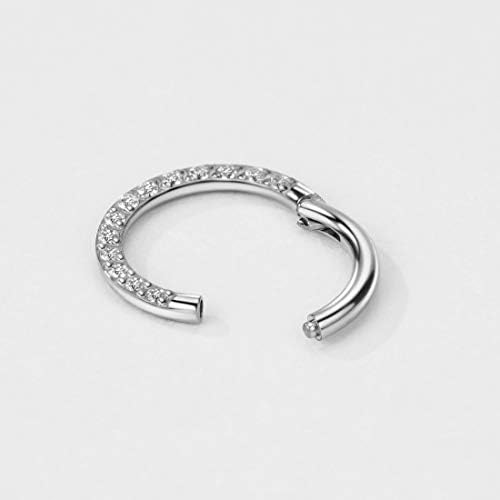 FANCIMENTO DE 16G RINGS SEPTUM PARA MULHERES 316L Aço cirúrgico CZ Daith Breating Hoop Cubic Zirconia Piercing Breathring