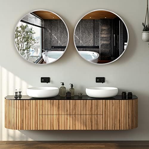Espelho redondo de urnicehome 36 polegadas espelho de parede círculo de círculo de metal espelho emoldurado para quarto de banheiro quarto banheiros banheiros e muito mais