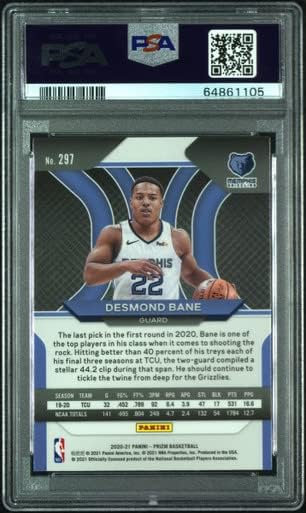 Desmond Bane Memphis Grizzlies 2020 Panini Prizm Rookie Card #297 PSA Mint 9